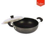 Classic Cookware Heavy Gauge Non-Stick Kadai 280 Mm With Stainless Steel Lid