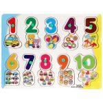 Colorful Wooden Numbers Blocks and Puzzle for Kids