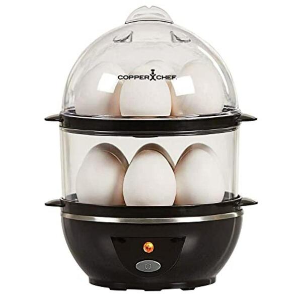 Copper Chef Want The Secret To Making Perfect Eggs & More C Electric Cooker Set-7 Or 14 Capacity. Hard Boiled, Poached, Scrambled Eggs, Or Omelets Automatic Shut Off, 7.5 X 6.7 X 7.5 Inches