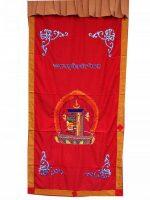 Cotton Brocade Tibetan Door Curtain with Kalachakra