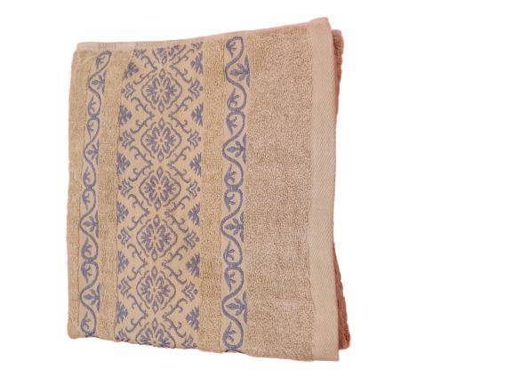 Cotton Caramel With Grey Patterns 400 Gsm Bath Towel