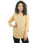 Solid Cotton Designed Top For Women
