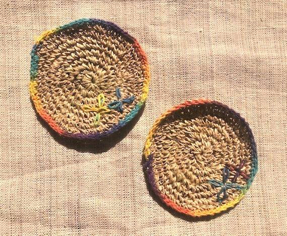 Crochet Hemp Coaster 2pcs Set (Round)