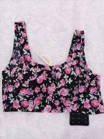 CUTE TOP//FLORAL BLOUSE//BRA// PADDED FREE SIZE BRA
