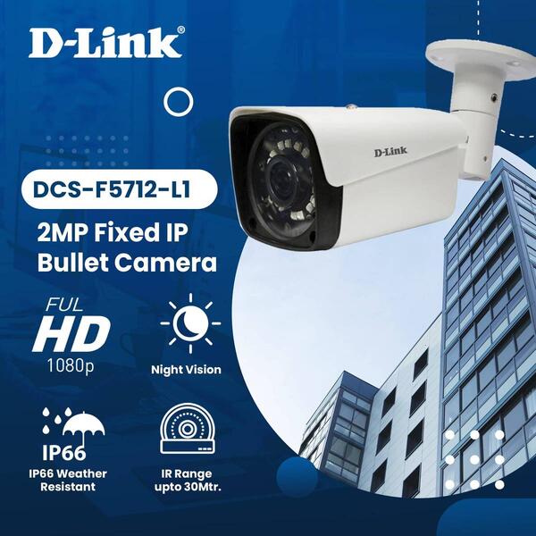D-Link 2MP Fixed IP Bullet Camera - DCS-F5712-L1