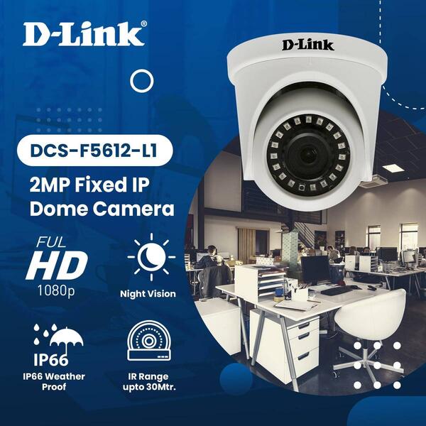 D-Link 2MP Fixed IP Dome Camera - DCS-F5612-L1