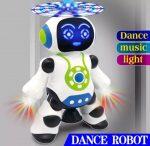 Dancing Robot with Music, 3D Flashing Lights, Dancing Naughty Robot for Kids, Battery Operated,360 Degree Rotation Light (Multicolor)