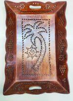 Decorative Wooden Tray for Serving Breakfast Coffee Butter (9 x 12 Inches)