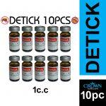 Detick – Solution For Scabies, Fungal, Lice, Flea, Ticks For Pets Cats & Dogs (1cc) 10pcs by Crown Aquatics