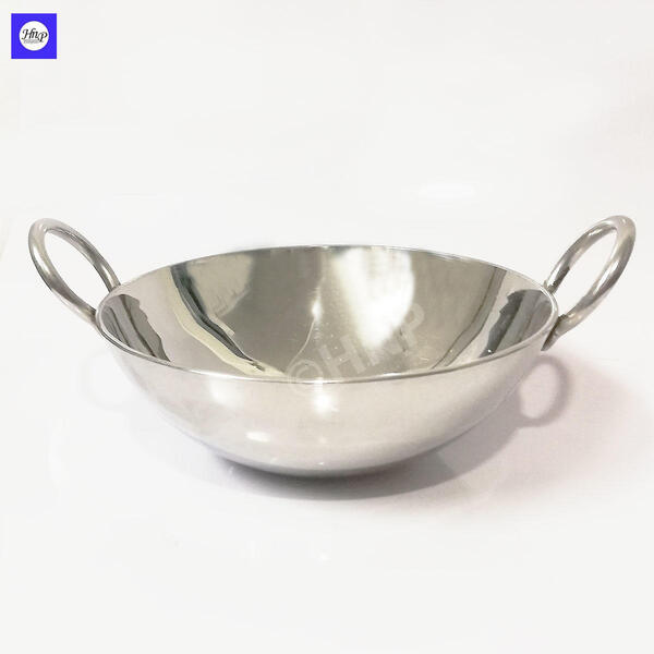 DeviDayal Heavy And Thick Constructed Stainless Steel Classic Kadai 21 Cm