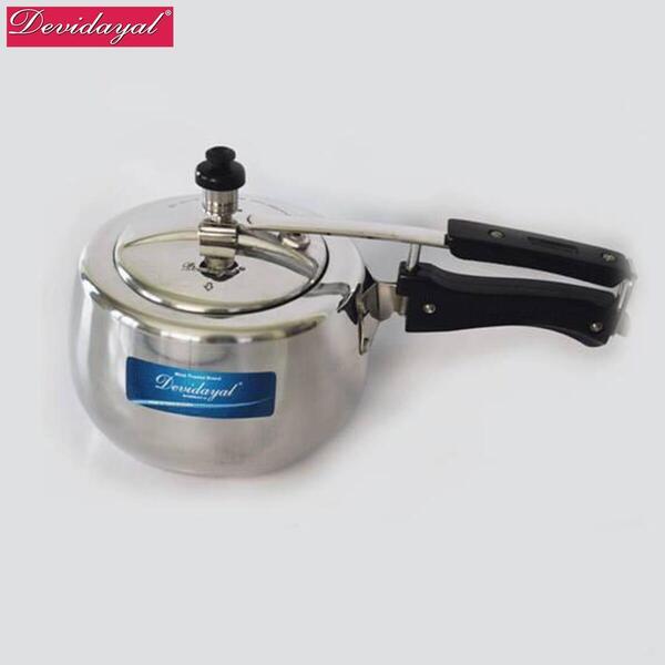 DeviDayal l Contura Heavy Base Pressure Cooker (White)