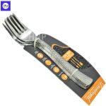 DeviDayal Stainless Steel Zig Zag Royal Handle Dinner Fork Pack Of 6