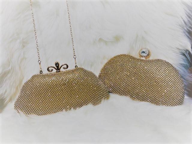 Dhirja Golden Party Clutch Purse