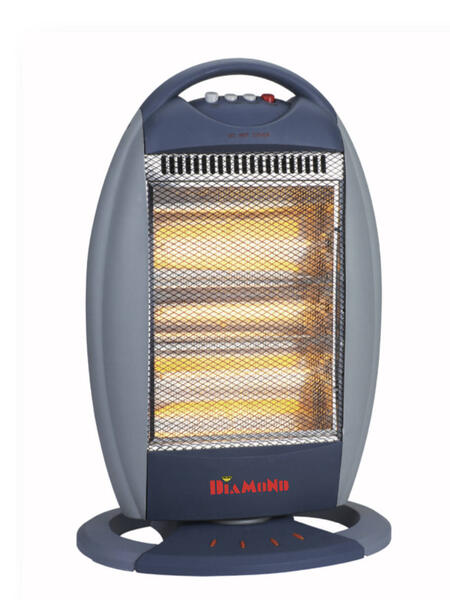 Diamond 3 Rod Heating Halogen Heater 1200 Watt-(Luster)