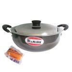 Diamond Black Hard Anodized 260Mm Karahi With Lid And Free Scrubber –