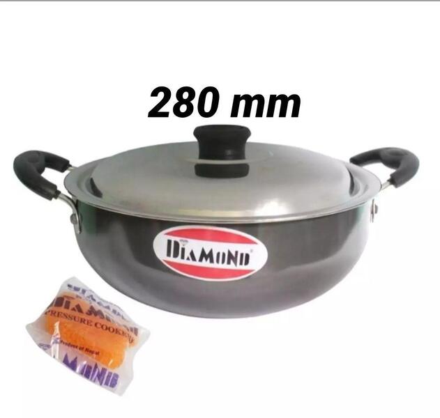 Diamond Black Kadai With Lid 280 mm