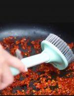 Dish Brush/ Scrubber with Handle & Soap Dispenser - Kitchen Brush for Pot/ Fry Pan/ By Khopo Traders