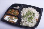 Disposable Four Compartment Meal Tray Set Of 25Pcs