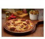 Ecorganics Acacia Wood Wooden Waterproof Heavy Platter/Chopping Board Bamboo Pizza Serving Tray Round Pizza Cutting Board with Handle Pizza Tray Kitchen Baking Tool | Wooden Chopping Board | Pizza Platter | Tray