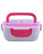 Electric Lunch Box with Removable Stainless Steel Portable Food Warmer 1.5 L - Portable Food Heater 2 in 1 220V & 12V 40W, Spoon and 2 Compartments Included (Blue, Red, Pink- Colour May Vary)