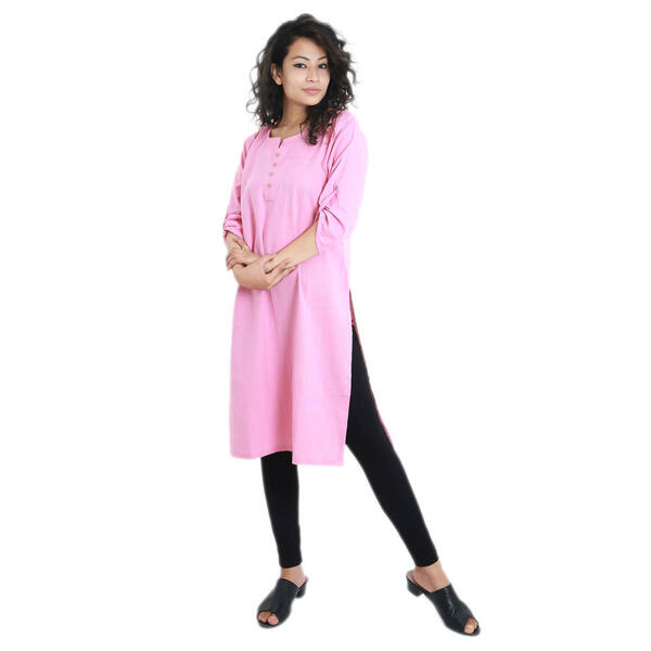Envy Creations Plain Cotton Ethnic Kurti For Women