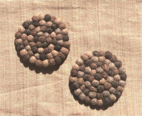 Felt Ball Coaster 2pcs Set