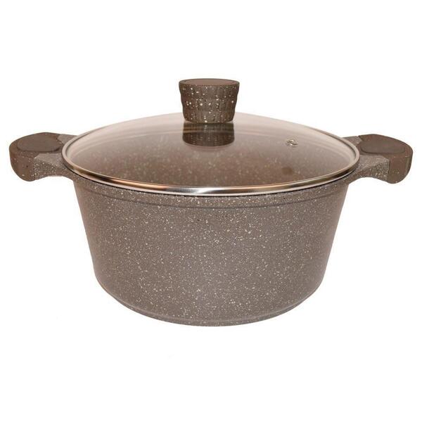 Fessle Original Marble/Granite Coating Cook And Serve Pot Works On Both Gas And Induction- 24 Cm