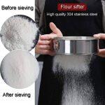 Flour Sifter for Baking - Flour Sieve Fine Mesh (6 Inch 60 Mesh) - Premium Rustproof Stainless Steel
