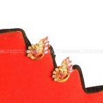 Flower Design Pink/White Garkan Embedded Earring For Women