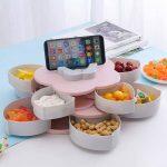 Flower Shaped Rotating Snack Box With Multiple Layers