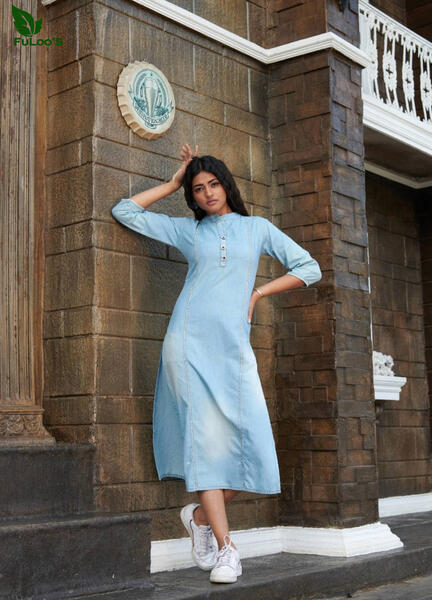 FuLoo's Lighter Denim Western Kurti # 1008