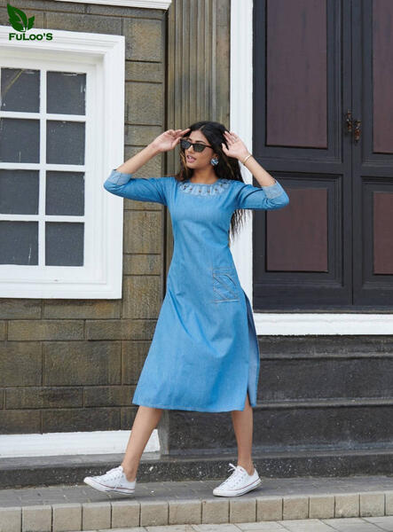 FuLoo's Lighter Denim Western Kurti # 1011