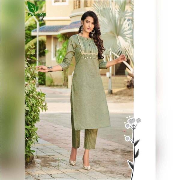 FuLoo's Octave Pure Cotton Designer Embroidered Kurti for Women #04