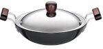Futura Black Hard Anodized Kadahi With Stainless Steel Lid- 30 Cm