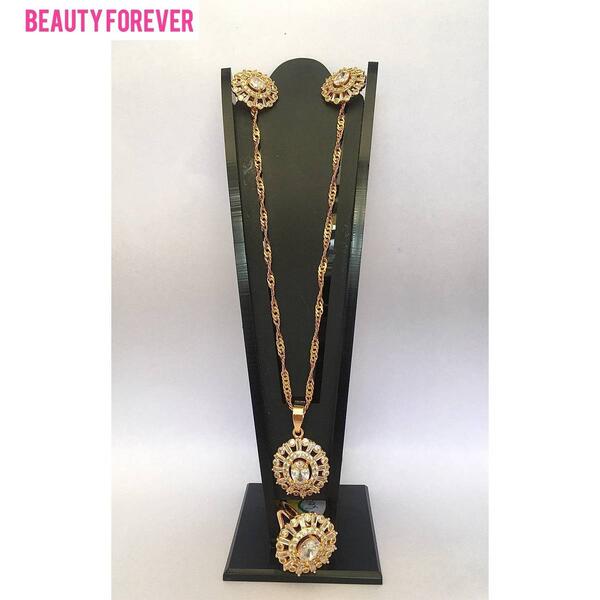 Gold Plated And Diamond Set With Ring For Women