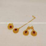Gold Plated Earring, Ring And MangTika For Women