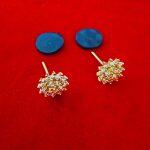 Gold Plated Earrings With Studded White Stone (Bundle Of 2)
