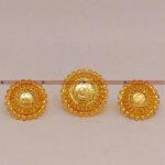 Gold Plated  Free Size Ring And Ear Top For Women