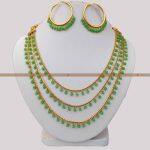 Gold Plated Hydro Crystal Necklace With Earring