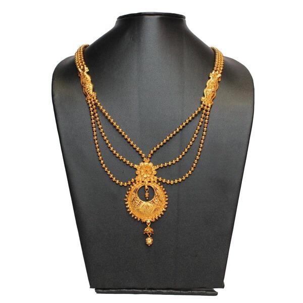 Gold Plated Moon/Flower Small Design Rani Haar