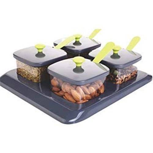 GRECY Multipurpose Festival Stand Spice Container Masala Rack Mukhwas Container Condiment Set Pickle Jar for Dining Table