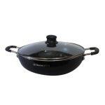 Home Glory Non Sticky Deep Kadai 26 cm – HG-NK 26 with Glass lid / Induction Base Support