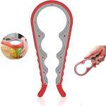 Jar Opener 4 in 1 Handy Screw Cap Jar Openers Multi Purpose Can Opener Bottle Lid Grip Wrench Bottle Kitchen Gadgets