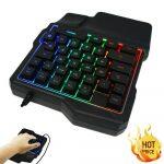 K7 Mini One-Handed Gaming Keyboard RGB Led Backlit USB Wired Game 35 Keys Accessory