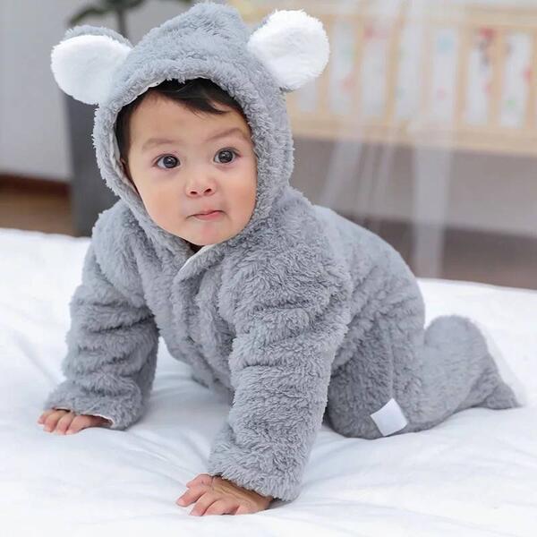 KidsSansar - Baby Winter Soft Fur Jumpsuit / Romper