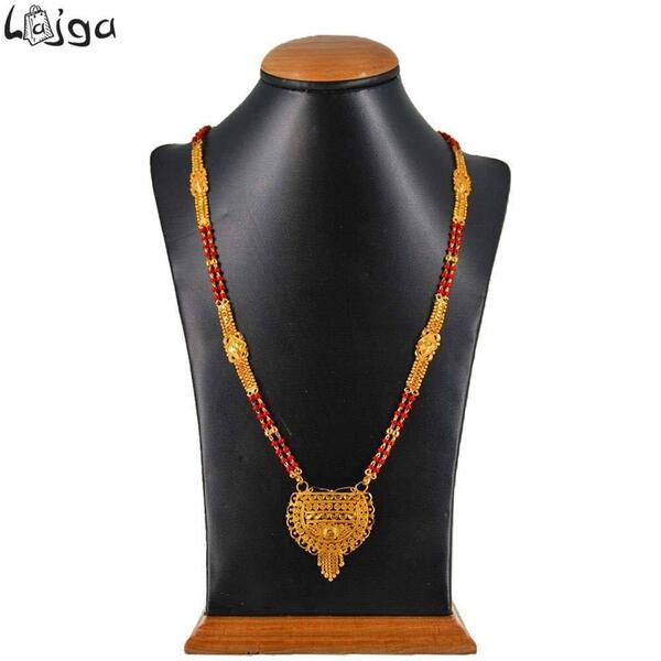 Lajga Gold Toned Pote Mangalsutra Two Line Necklace For Women