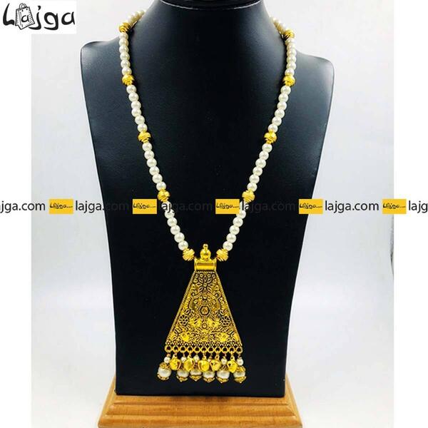 Lajga Oxidize Locket With Pearl Necklace