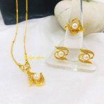Lajga Pearl/Stone Studd Necklace Set