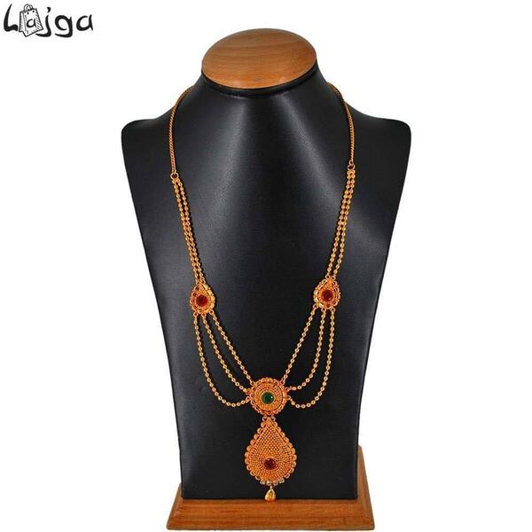 Lajga Ruby Emerald Drop Hanging Necklace For Women