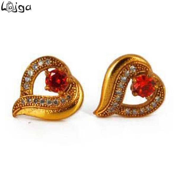 Lajga Ruby Heart Stud Earrings For Women